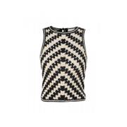 Handgehaakte Chevron Tanktop Zimmermann , Black , Dames