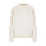 Witte Sweater met Logo Borduurwerk Max Mara , White , Dames