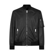 Gebreide Trim Bomberjack met Rits Dondup , Black , Dames