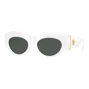 Stijlvolle zonnebril in zwart Versace , White , Dames