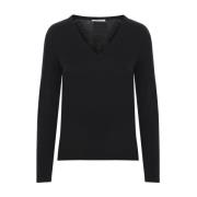 Zwarte Cashmere V-Hals Trui Max Mara , Black , Dames