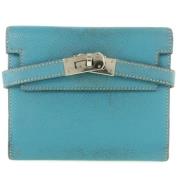 Pre-owned Leather wallets Hermès Vintage , Blue , Dames