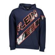 Blauwe hoodie met lange mouwen en print Plein Sport , Blue , Heren