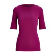 Paarse blouse met boothals Ralph Lauren , Purple , Dames