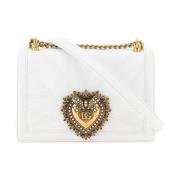 Gewatteerde Nappa Leren Medium Devotion Tas Dolce & Gabbana , White , ...