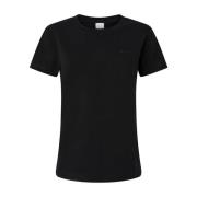 Zwarte Crew Neck T-shirts en Polos Pinko , Black , Dames