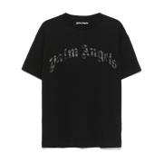 Zwarte Crew Neck T-shirts en Polos Palm Angels , Black , Heren