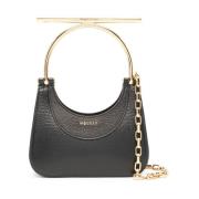 Zwarte en gouden schoudertas Alexander McQueen , Black , Dames