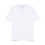 Wit Crew Neck T-Shirt Stijlvolle Print Brunello Cucinelli , White , He...