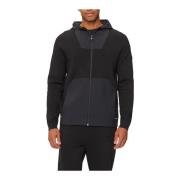 Zwarte rits hoodie - Patch Logo Hugo Boss , Black , Heren