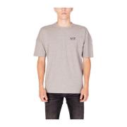 Grijze Katoenen T-shirt Lente/Zomer Collectie Emporio Armani EA7 , Gra...