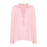 Rosa V-Hals Crepe Shirt Philosophy di Lorenzo Serafini , Pink , Dames