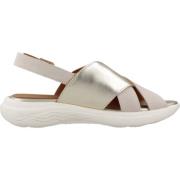 Stijlvolle platte sandalen voor vrouwen Geox , Beige , Dames