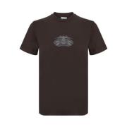 Iconisch Logo Monochrome Katoenen T-shirt Burberry , Black , Heren