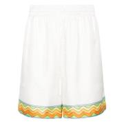 Zijden Trekkoord Shorts Casablanca , White , Heren