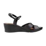 Stijlvolle Wedges voor Vrouwen Geox , Black , Dames