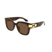 Bruin Havana Zonnebril Gg1690Sk Model Gucci , Brown , Heren