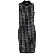 Hoge Hals Midi Jurk Zwart Wit D.Exterior , Black , Dames