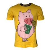 2019 Jaar van het Varken Katoenen T-shirt Dolce & Gabbana , Yellow , H...