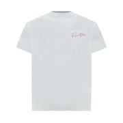 Monogram Crew Neck Katoenen T-Shirt Valentino , White , Heren