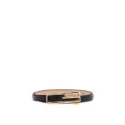 Stijlvolle Leren Riem met Logo Bedel Alessandra Rich , Black , Dames