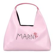 Logo Handtas Stijlvolle Mode Accessoire Marni , Pink , Dames