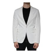 Witte Slim Fit Formele Blazer Dondup , White , Heren