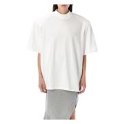 Witte Geribbelde Kraag T-Shirt Kylie The Attico , White , Dames