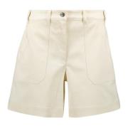 Witte Gabardine Bermuda Shorts Moncler , Beige , Dames