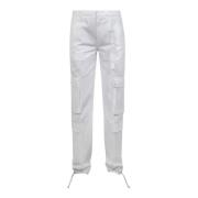 Witte Cargo Denim Broek Dondup , White , Dames