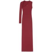 Asymmetrische Lange Jurk Bordeaux Rood Courrèges , Red , Dames