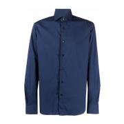 Blauw Regular Fit Overhemd met Lange Mouwen Xacus , Blue , Heren