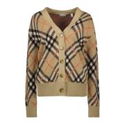 Geruite Cardigan met V-hals Burberry , Multicolor , Dames