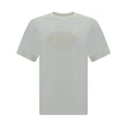 Iconisch Logo Katoenen T-shirt Geribbelde Hals Burberry , White , Here...