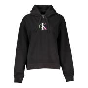 Zwarte hoodie met logoprint Calvin Klein , Black , Dames