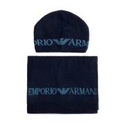 Elegant Sjaal en Hoed Set Emporio Armani , Blue , Dames