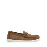 Bruine Sneakers met Witte Zool Fendi , Brown , Heren