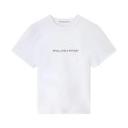 Wit Katoenen Logo Print T-shirt Stella McCartney , White , Dames