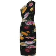 Elegante Nero E Rosa Jurk Dolce & Gabbana , Multicolor , Dames