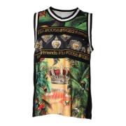 Tropische Print Mouwloze Tank Top Dolce & Gabbana , Multicolor , Heren