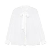 Witte Zijden Overhemd Elegante Stijl Dolce & Gabbana , White , Dames