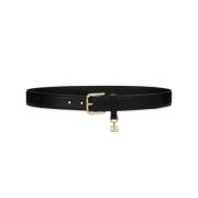 Zwarte Leren Riem Dames Accessoires Dolce & Gabbana , Black , Dames