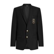 Luxe Zwarte Jas Buitenkleding Dolce & Gabbana , Black , Heren