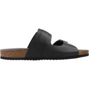 Sandal Ghita Sliders Geox , Black , Heren