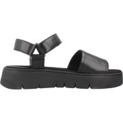 Stijlvolle platte sandalen voor vrouwen Geox , Black , Dames