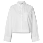 Witte Cropped Boxy Shirt Selected Femme , White , Dames