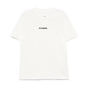 Heren T-Shirts & Polos Bianco Ss25 Jil Sander , White , Heren