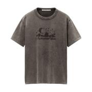 Grijze T-shirt met voorprint Alexander Wang , Gray , Heren