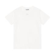 Geborduurd Logo Katoenen T-shirt Wit Ganni , White , Dames