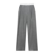 Grijze Wollen Elastische Broek Alexander Wang , Gray , Dames